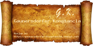 Gaunersdorfer Konstancia névjegykártya
